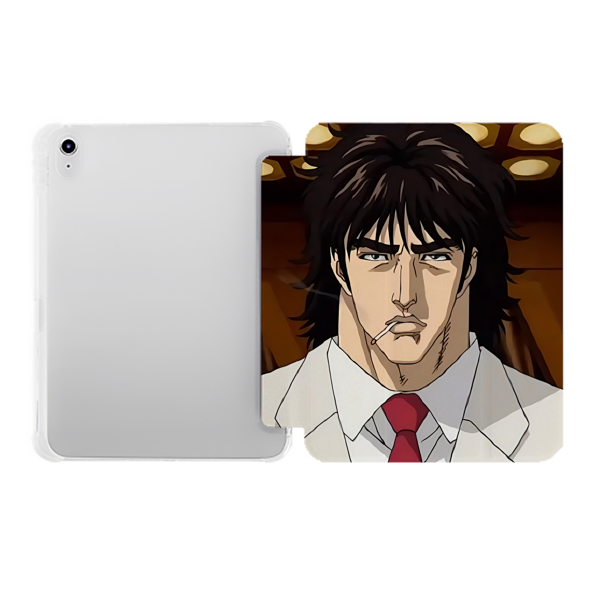 （画像用） 北斗の拳 Fist of the North Star IPad ケース ペン収納付き 三つ折りスタンド PUレザー×シリコン 対応機種9.5/10.5/10.9インチ